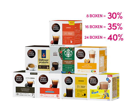 Top-Angebot: Bis zu 40 % Rabatt | NESCAFÉ® Dolce Gusto®  header image