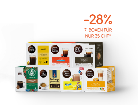 7 Kapselboxen für nur 35 CHF | NESCAFÉ® Dolce Gusto® header image