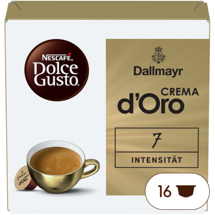 DALLMAYR CREMA D'ORO 16 KAPSELN Box - Vorderseite - NESCAFÉ® Dolce Gusto®