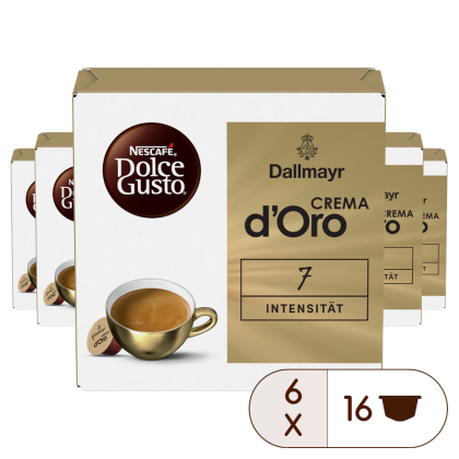 DALLMAYR CREMA D'ORO VORTEILSPACK 96 KAPSELN Box - Vorderseite - NESCAFÉ® Dolce Gusto®