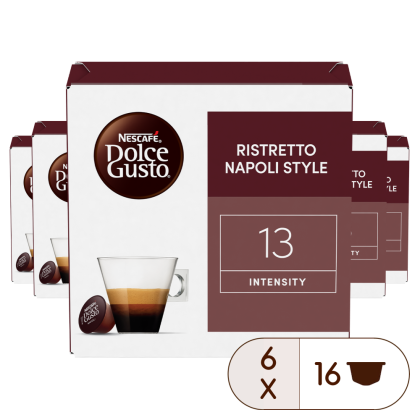 RISTRETTO NAPOLI VORTEILSPACK 96 KAPSELN Box - Vorderseite - NESCAFÉ® Dolce Gusto®