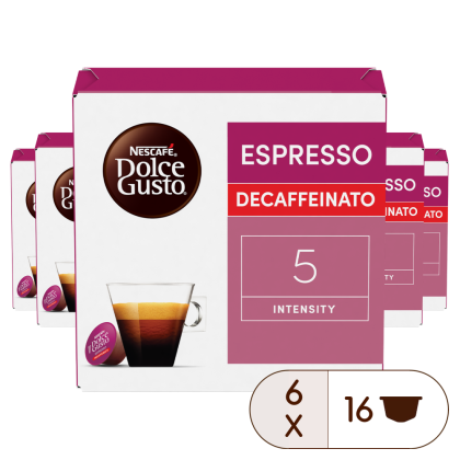 ESPRESSO DECAFFEINATO VORTEILSPACK 96 KAPSELN Box - Vorderseite - NESCAFÉ® Dolce Gusto®