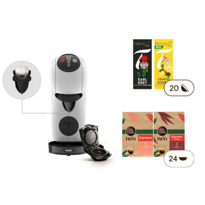 Genio S Weiss  + 1 NEO Start + SPECIAL.T® Infuser + 4 Boxen