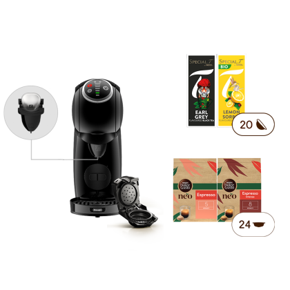 Pack Genio S Plus Noire + 1 NEO Start + 1 Infuseur SPECIAL.T® + 4 Boîtes