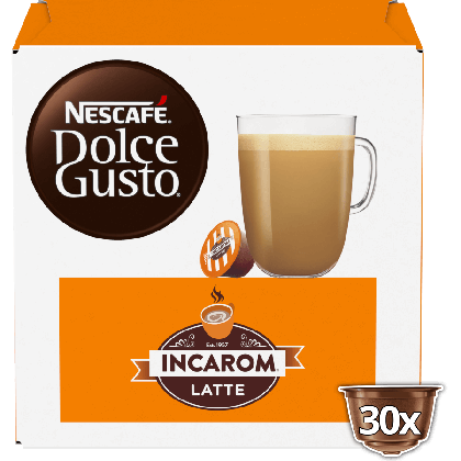 Frontansicht Incarom Latte 30 caps Kapselbox