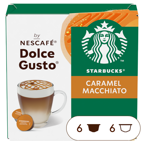 Boîte de 12 capsules STARBUCKS® CARAMEL MACCHIATO 12 CAPSULES NESCAFÉ® Dolce Gusto®