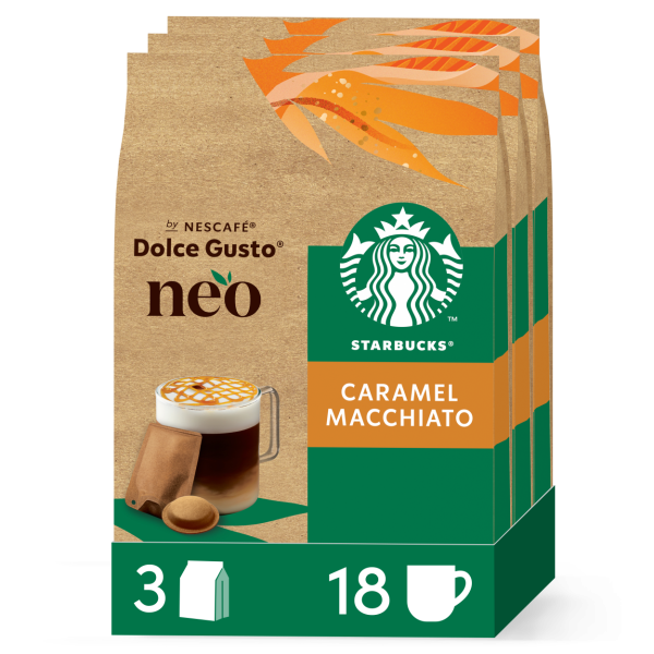 NEO Starbucks® Caramel Macchiato Vorteilspack - 18 Pads & 18 Sachets