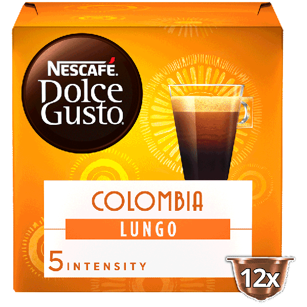 Frontansicht Colombia Lungo 12 Kapseln Kapselbox
