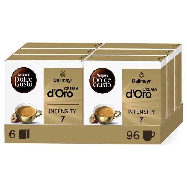 DALLMAYR CREMA D'ORO VORTEILSPACK 96 KAPSELN Box - Vorderseite - NESCAFÉ® Dolce Gusto®