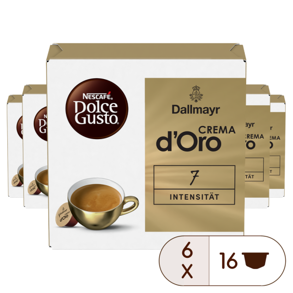 DALLMAYR CREMA D'ORO VORTEILSPACK 96 KAPSELN Box - Vorderseite - NESCAFÉ® Dolce Gusto®