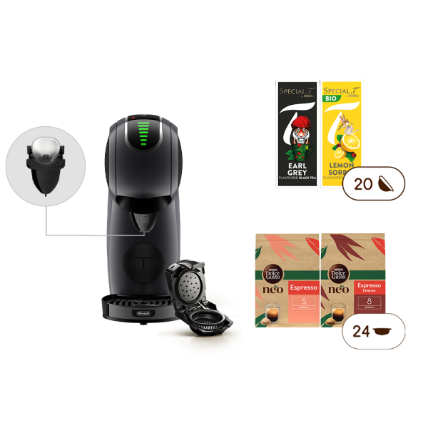 Pack Genio S Plus Noire + 1 NEO Start + 1 Infuseur SPECIAL.T® + 4 Boîtes