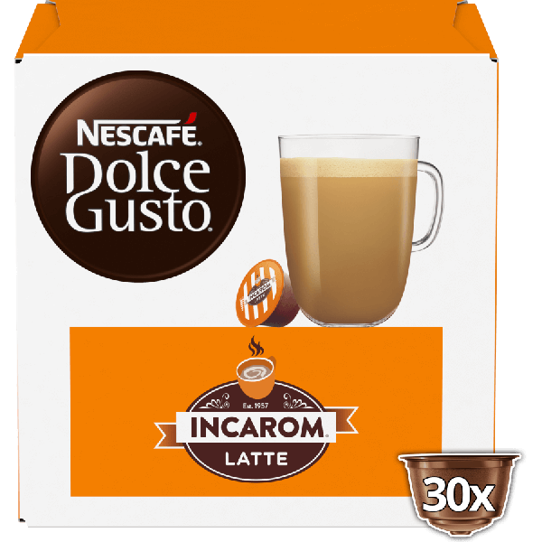 Frontansicht Incarom Latte 30 caps Kapselbox