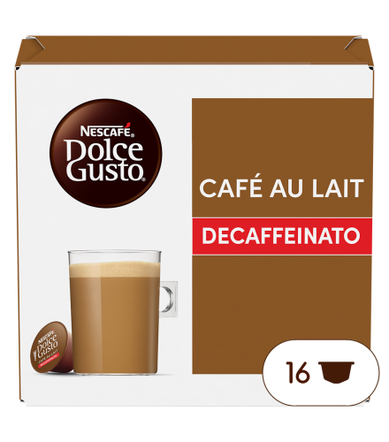 Boîte de 16 capsules CAFÉ AU LAIT DECAFFEINATO 16 CAPSULES NESCAFÉ® Dolce Gusto®