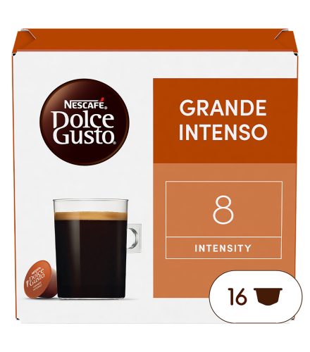 Vue frontale de la boîte à capsules Grande Intenso