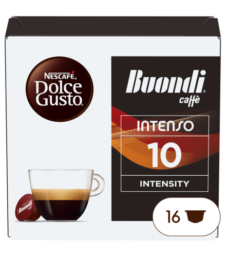 BUONDI INTENSO 16 KAPSELN Box - Vorderseite - NESCAFÉ® Dolce Gusto®