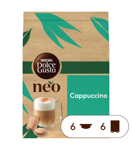 NEO Cappuccino 6 Pods & 6 Sachets Box - Vorderseite - NESCAFÉ® Dolce Gusto®