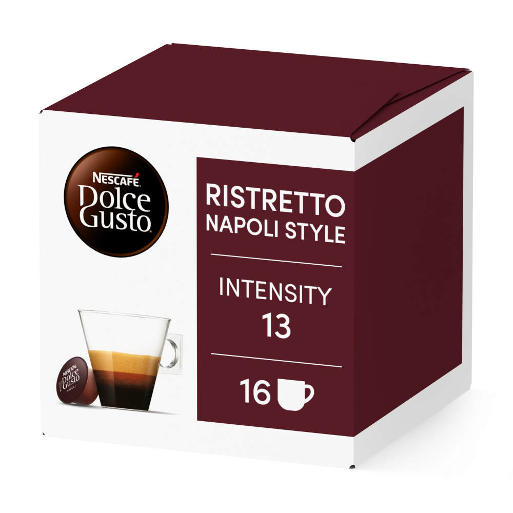 RISTRETTO NAPOLI STYLE 16 KAPSELN Box - Vorderseite - NESCAFÉ® Dolce Gusto®