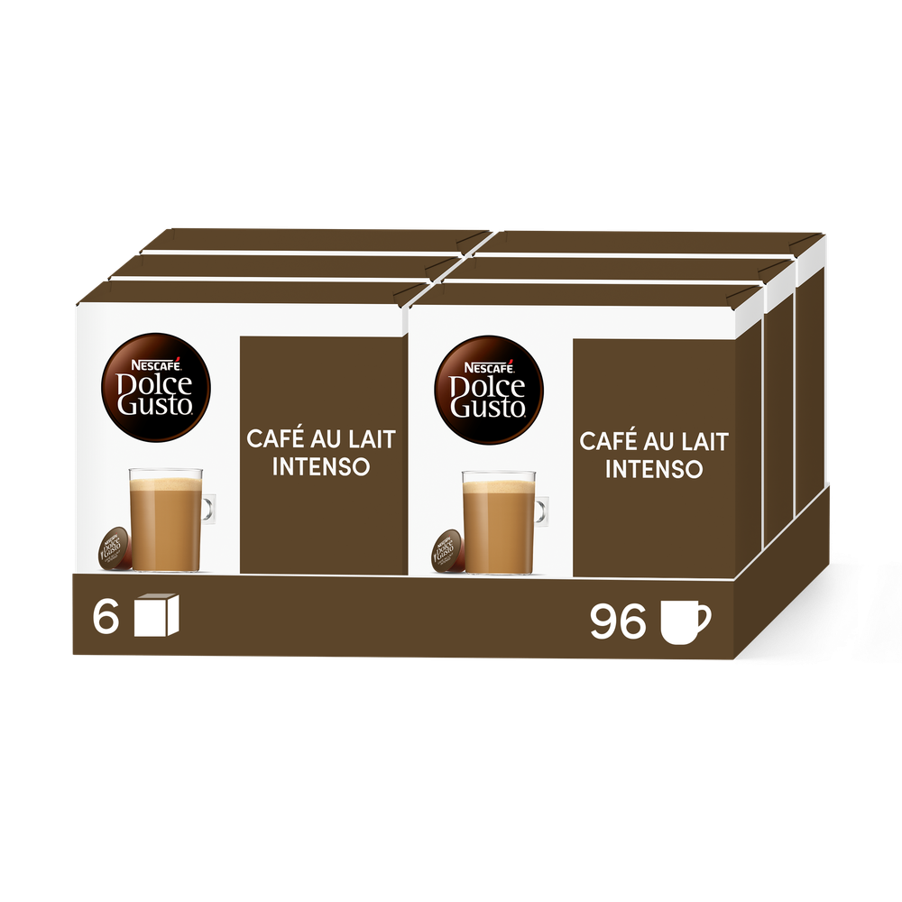 Boîte de 96 capsules CAFÉ AU LAIT INTENSO PACK AVANTAGE 96 CAPSULES NESCAFÉ® Dolce Gusto®