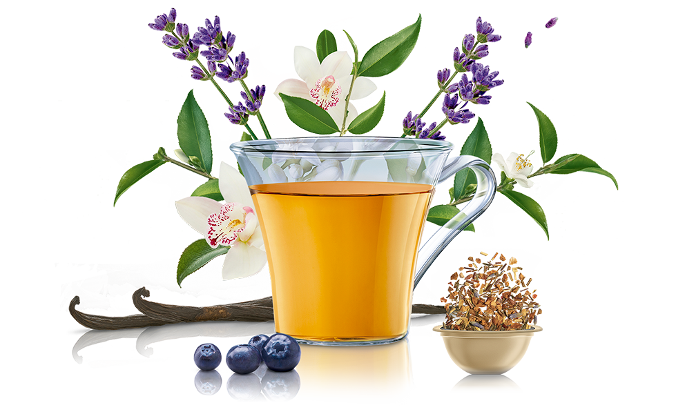 Th&eacute; en vrac dans une capsule avec les ingr&eacute;dients