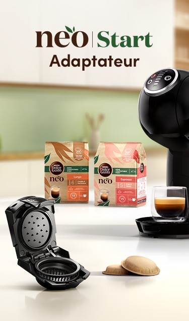 Produits NESCAFÉ® Dolce Gusto® et machine NESCAFÉ® Dolce Gusto® avec l'adaptateur NEO Start