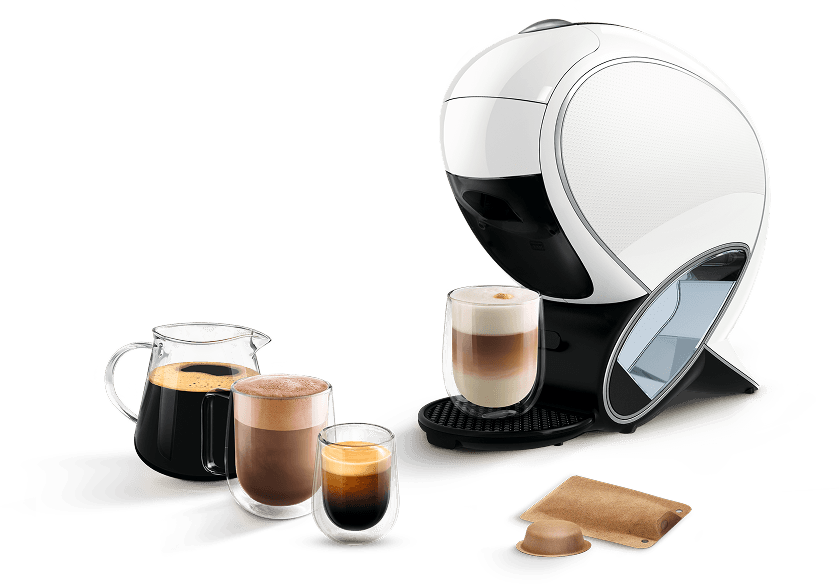 Une machine à café NEO Latte avec différentes boissons