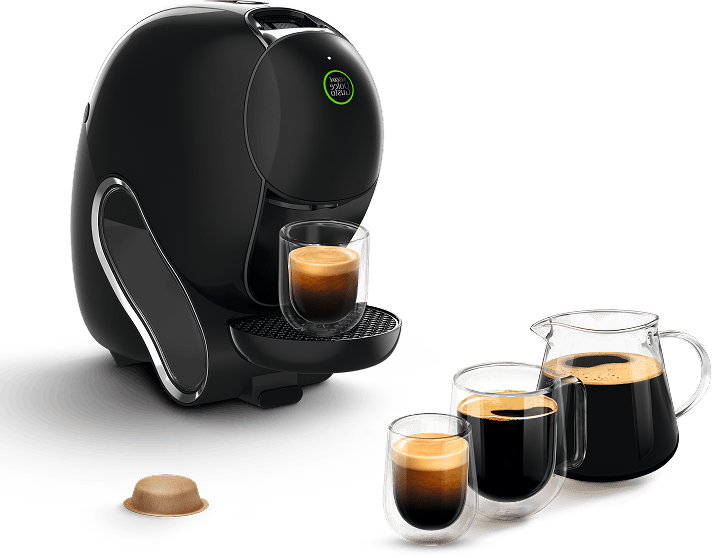 Une machine à café NEO Caffè et des cafés noirs