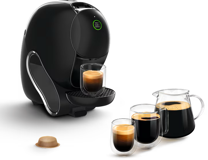 Schwarze NEO Caffè Maschine mit NEO Schwarzkaffees