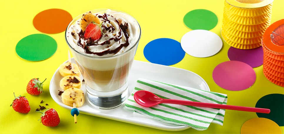 Latte Macchiato mit Bananensplit
