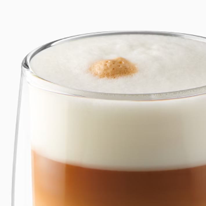 Zoom in on latte foam.