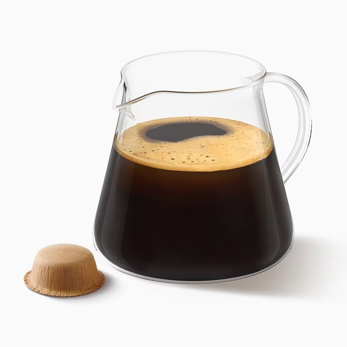 Café de type filtre avec pod à base de papier.